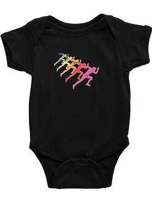 Darkhane Maraton Siyah Unisex Bebek Body - Zıbın