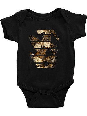 Darkhane Tasarım Kelebek Siyah Unisex Bebek Body - Zıbın