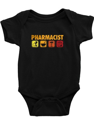Darkhane Eczacı Siyah Unisex Bebek Body - Zıbın