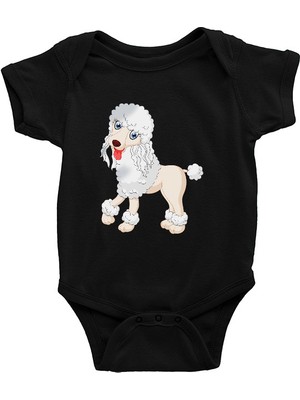 Darkhane Tatlı Poodle Kaniş Siyah Unisex Bebek Body - Zıbın