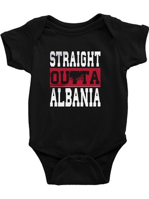 Darkhane Arnavutluk Siyah Unisex Bebek Body - Zıbın
