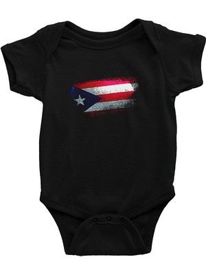 Darkhane Porto Riko - Puerto Rico Siyah Unisex Bebek Body - Zıbın