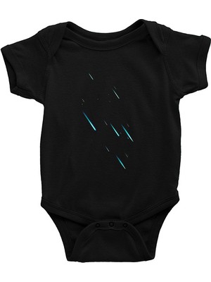 Darkhane Yıldız Siyah Unisex Bebek Body - Zıbın