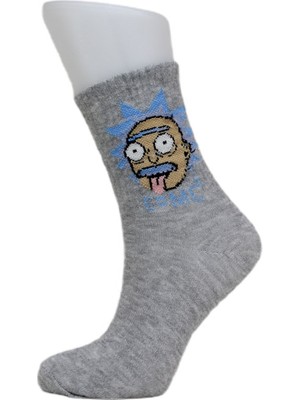 Look Socks Albert Einstein Emc Desenli Gri Kolej Çorap