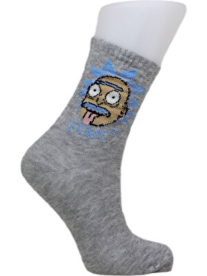 Look Socks Albert Einstein Emc Desenli Gri Kolej Çorap