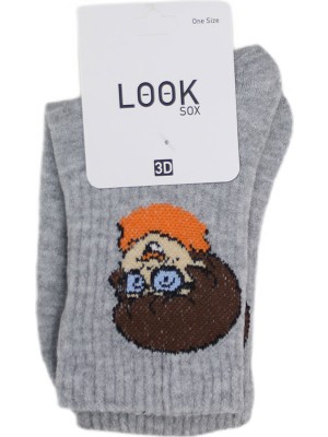 Look Socks Velma Dinkley Karakter Desenli Gri Kolej Çorap 3 Çift