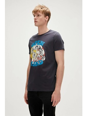 Bad Bear Open Mind Yazili Erkek Tshirt - Lacivert