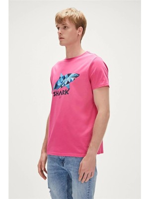 Bad Bear Shark 0 Yaka Erkek Tshirt - Fusya