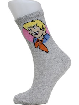 Look Socks Fred Jones Karakter Desenli Gri Kolej Çorap