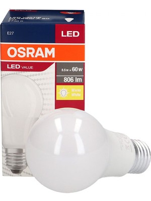 Osram 8,5W LED Ampul Sarı Işık 2700K 10 Lu Paket