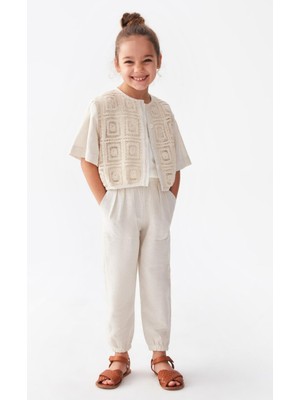 Nk Kids Kız Çocuk Mocca Keten Mevsimlik Ceket 36545