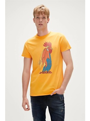 Bad Bear Cockerel 0 Yaka Erkek Tshirt - Oranj