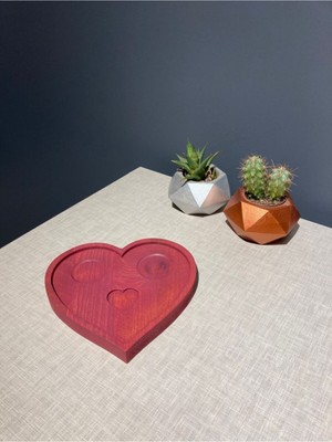 Davi Ahşap Anneler Gününe Özel Kalpli Sunum Tabağı