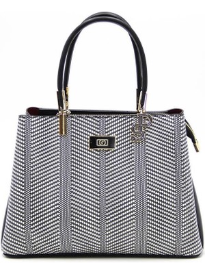 Silver & Polo Siyah Beyaz - Siyah SP1098 Kadın El Çantası