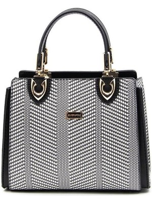 Silver & Polo Siyah Beyaz-Siyah SP1133 Kadın El Çantası