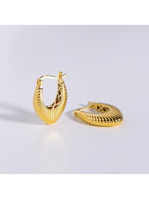 goldkupe 14 Ayar Italyan Modern V Altın Küpe 3,7 gr