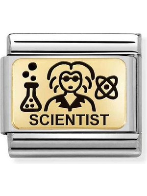 Nomination Composable Classic Dekoratif Link - Plakalar Mesajlar - Bilim Insanı -  18K Altın