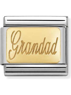 Nomination Composable Classic Dekoratif Link - Gravür - Büyükbaba - (28 Grandad) 18K Altın