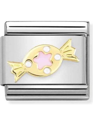 Nomination Composable Classic Dekoratif Link - Semboller - Pembe Tatlı - (72 Pink Sweet) 18K Altın