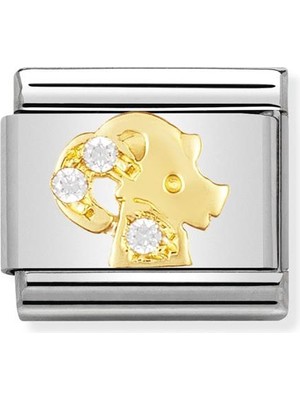 Nomination Composable Classic Dekoratif Link - Burçlar Cz - Oğlak Burcu -  18K Altın Zirkon