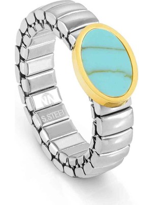 Nomination Extension - Yüzük - Oval Sarı Altın Fin, Turquois
