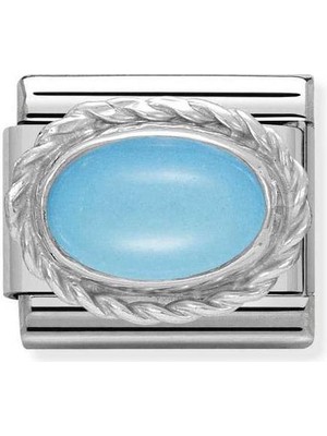 Nomination Composable Classic Dekoratif Link - Taşlar Oval - Turkuaz - (06 Turquoise) 925 Gümüş
