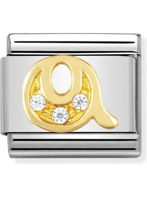 Nomination Composable Classic Dekoratif Link - Harfler Cz - Q - (17 Q) 18K Altın Zirkon