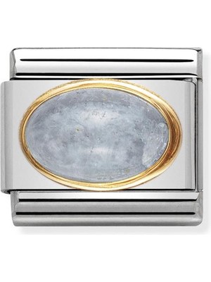 Nomination Composable Classic Dekoratif Link - Taşlar Oval - Akuamarin - (01 Aquamarıne) 18K Altın