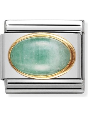 Nomination Composable Classic Dekoratif Link - Taşlar Oval - Zümrüt - (09 Emerald) 18K Altın