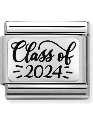 Nomination Composable Classic Dekoratif Link - Plakalar Oksitlenmiş - 2024 Sınıfı -  925 Gümüş