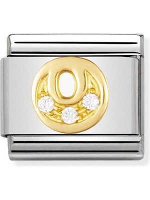 Nomination Composable Classic Dekoratif Link - Harfler Cz - O - (15 O) 18K Altın Zirkon