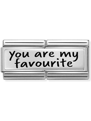 Nomination Composable Classic Dekoratif Link - Ikili Gravür - Sen Benim Favorimsin -  925 Gümüş