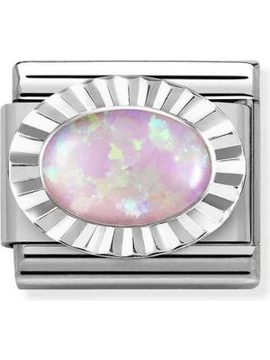 Nomination Composable Classic Dekoratif Link - Taşlar Oval Elmas - Opal Boynuz -  925 Gümüş