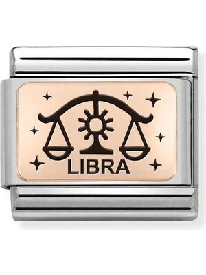 Nomination Composable Classic Dekoratif Link - Burçlar - Terazi Burcu - (07 Libra) 9k Rose Altın