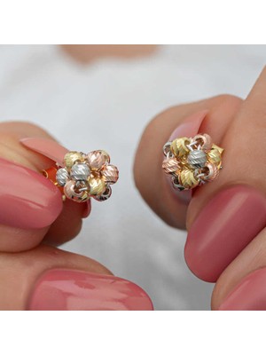 Serra Jewels Gümüş Renkli Dorika Kadın Çivili Küpe