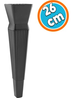 Nzb Mobilya Oturma Grubu Kanepe Sehpa Tv Ünitesi Koltuk Ayağı Baza Ayakları Mat Siyah 26 cm