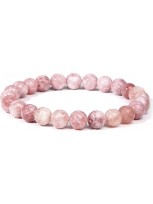 Mingjin Shop 1 17CM Tarzı Ametist Moda Doğal Taş Pembe Angelite Boncuk Bilezik 8mm Sunstone Boncuklu Enerji Yoga Bilezik Takı Kadınlar Için El Yapımı Hediyeler (Yurt Dışından)