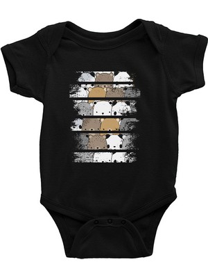 Darkhane Ayı Siyah Unisex Bebek Body - Zıbın