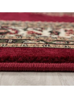 Carpettex Halı Klasik Desenli Halı Iran Tarzı Madalyon Süsleme Bordo Siyah Krem Renkler