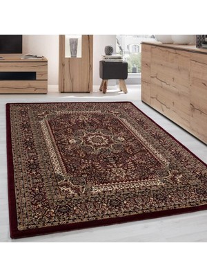 Carpettex Halı Klasik Desenli Halı Iran Tarzı Süslemeler Bordo Siyah Krem Renkler