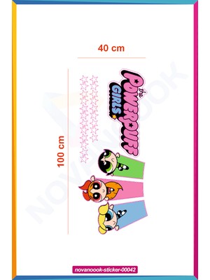 Nova Noook Powerpuff Girls Sticker Etiket Seti (STICKER-00042)