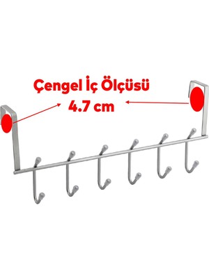 Badem10 Ahşap Kapı Arkası Çiftli Askılık Elbise Havlu Asma Askı Metal 6'lı Banyo Lavabo Sağlam Aparat Krom