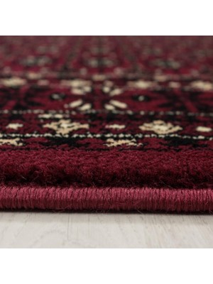 Carpettex Halı Klasik Desenli Halı Küçük Madalyon Süslemeler Bordo Siyah Bej Renkler