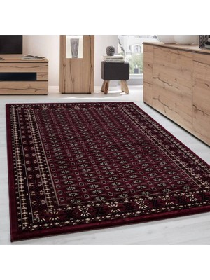 Carpettex Halı Klasik Desenli Halı Küçük Madalyon Süslemeler Bordo Siyah Bej Renkler