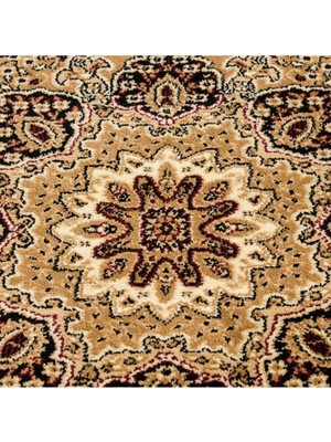 Carpettex Klasik Desenli Halı Iran Tarzı Süslemeler Bej Siyah Krem Renkler