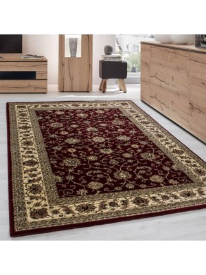 Carpettex Klasik Desenli Halı Iran Tarzı Barok Süslemeler Kırmızı Yeşil Krem Renkler