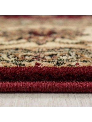 Carpettex Klasik Desenli Halı Iran Tarzı Barok Süslemeler Kırmızı Yeşil Krem Renkler