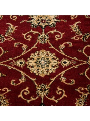 Carpettex Klasik Desenli Halı Iran Tarzı Barok Süslemeler Kırmızı Yeşil Krem Renkler