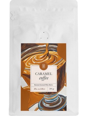 Mim and More Caramel Coffee - Karamel Aromalı Kahve Çekirdek Kahve, 200 Gr