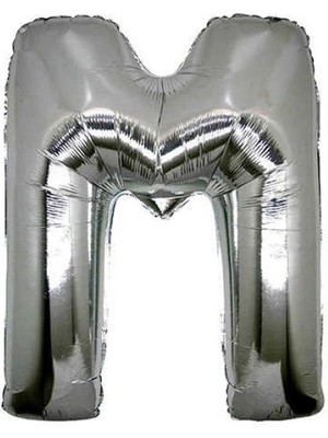 Kidspartim M Harf Gümüş Folyo Balon 40 Inc 100 cm